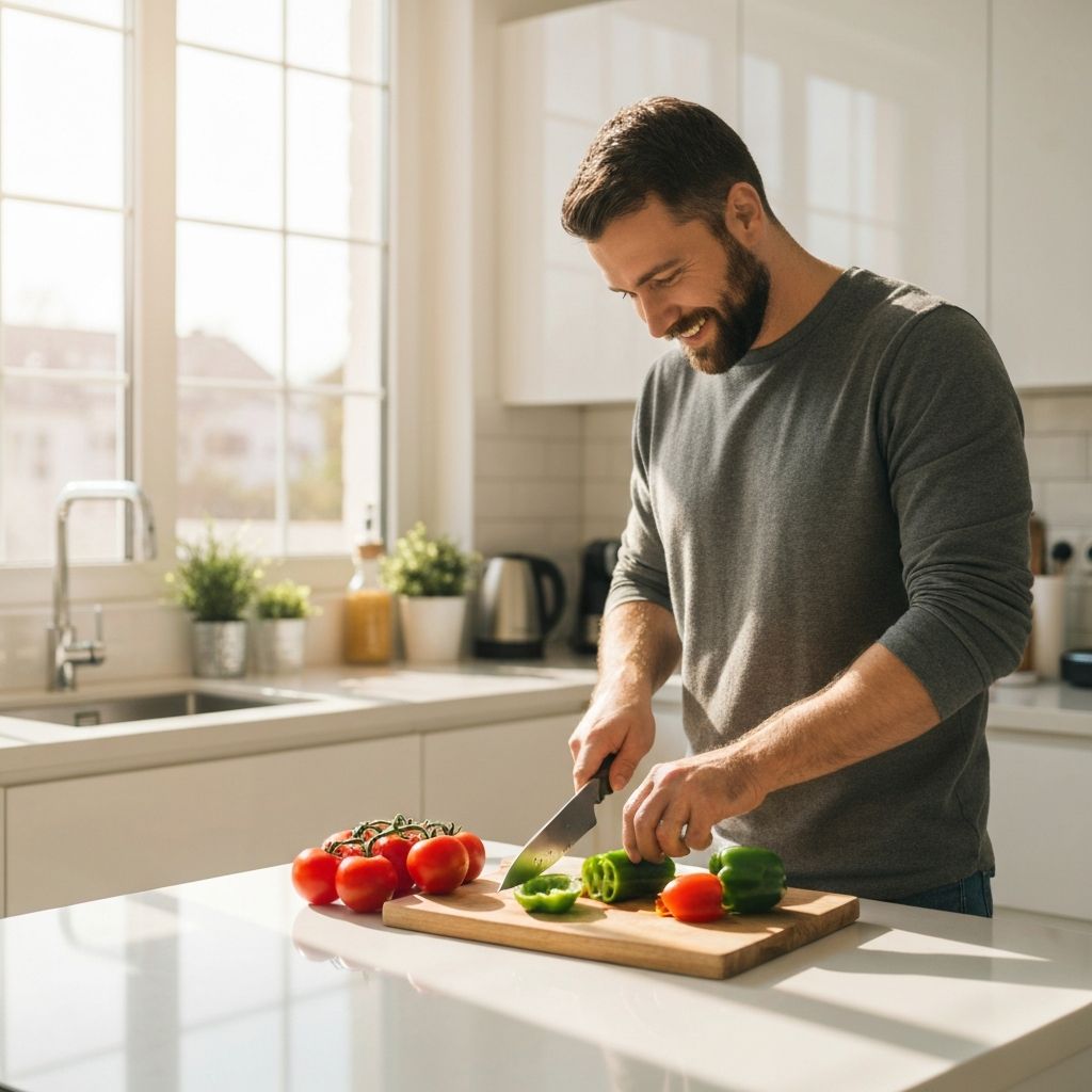 Man preparing healthy meal