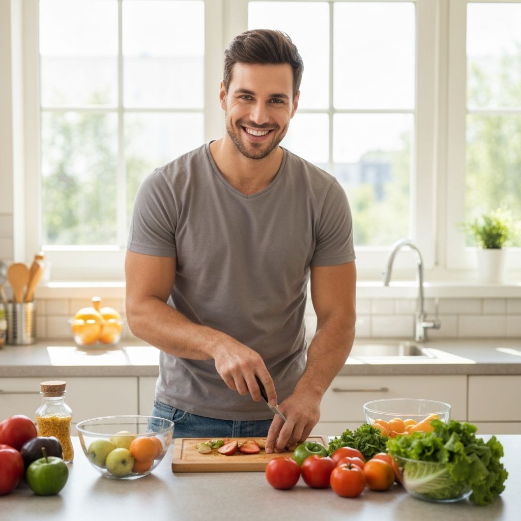 Man enjoying a balanced meal